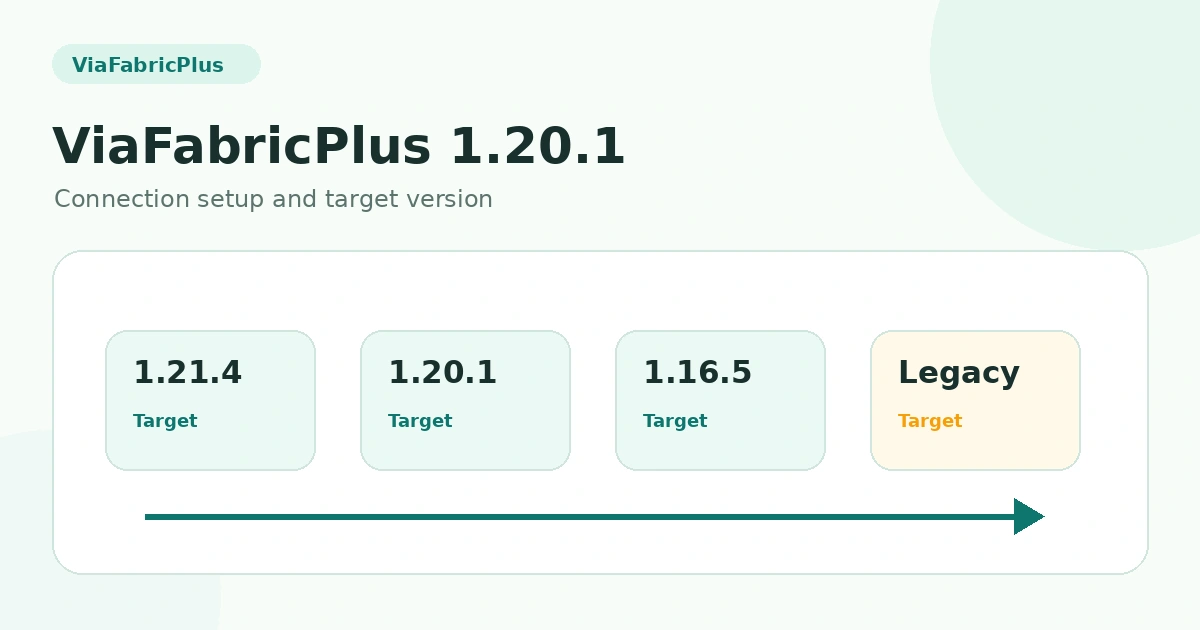 ViaFabricPlus 1.20.1 Connection Setup and Version Selection