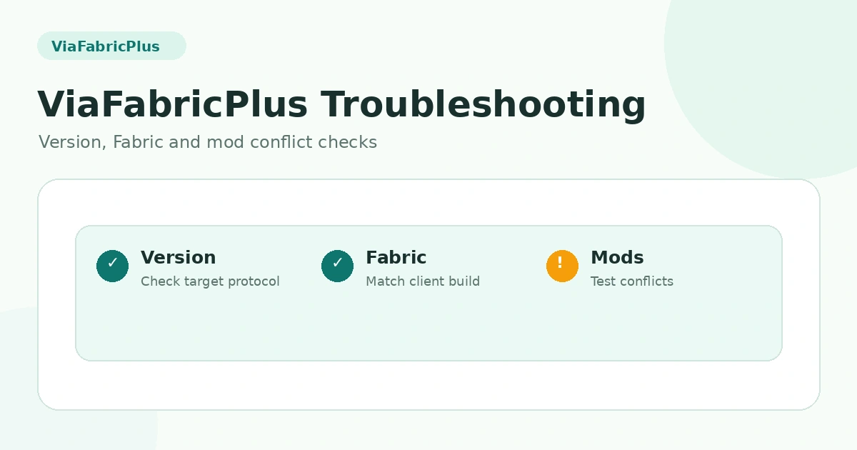 ViaFabricPlus Troubleshooting for Connection and Protocol Issues